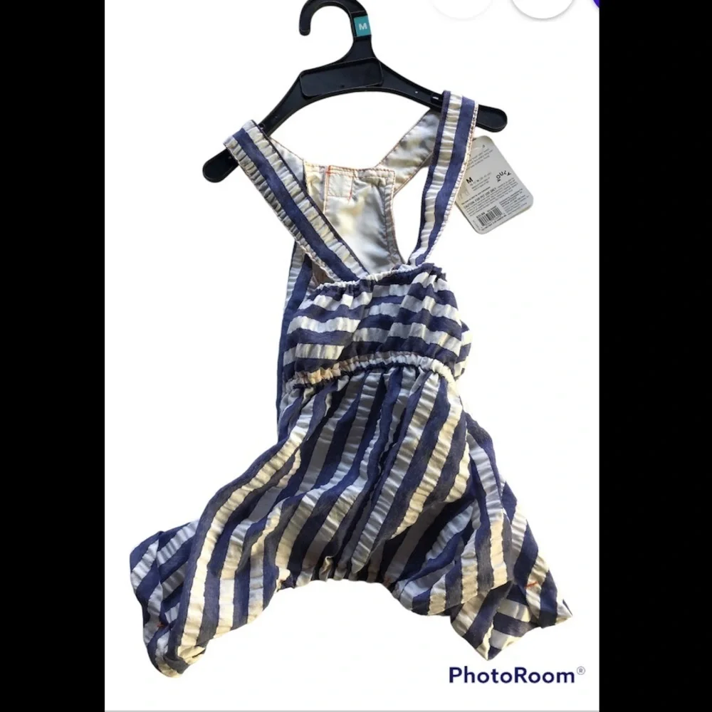 NWT Youly striped dog romper M